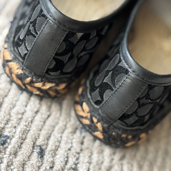 Coach Black Patterned Espadrilles